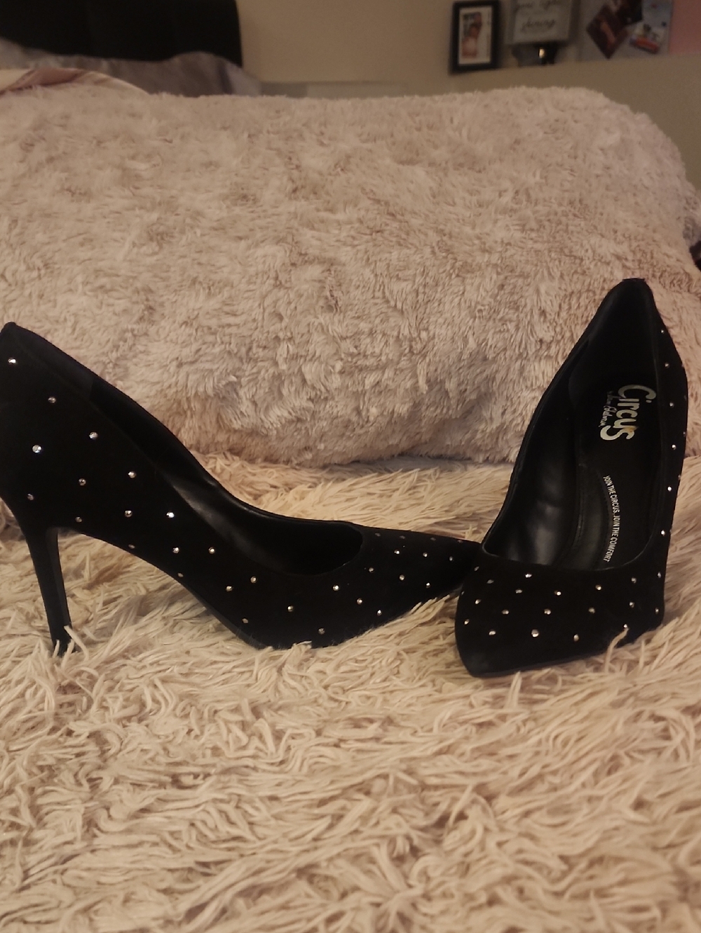 Circus by Sam Edelman Black Studded Pointed Toe Heels